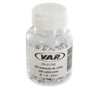 VAR Embouts de câble 1,8-2 mm - 200 unités - Argenté