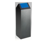VAR Poubelle pour matières recyclables WSG 85 S, argent antique avec trappe bleu Var Quantité:1