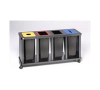 VAR Station de tri sélectif TETRIS quadruple avec poubelle en plastique Var Quantité:1