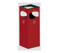 VAR VAR Cendrier/Poubelle à 4 ouvertures rouge feu 28 l Quantité:1
