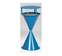 VAR VAR Cendrier sur pied en plastique avec toit, plastique bleu clair et base ronde galvanisée complète Quantité:1