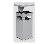 VAR VAR Collecteur de déchets/cendrier B 32 avec toit de protection et insert intérieur argent 38 l Quantité:1