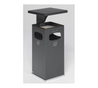 VAR VAR Collecteur de déchets/cendrier B 32 avec toit de protection, insert intérieur, argent antique 38 l Quantité:1