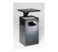 VAR VAR Collecteur de déchets/cendrier B 42 argent antique avec toit de protection et insert intérieur 72 l Quantité:1