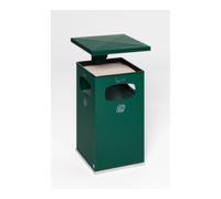 VAR VAR Collecteur de déchets/cendrier B 42 avec toit de protection et insert intérieur vert mousse 72 l Quantité:1
