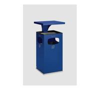 VAR VAR Collecteur de déchets/cendrier B 42 avec toit de protection, insert intérieur, bleu gentiane 72 l Quantité:1