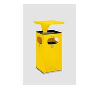 VAR VAR Collecteur de déchets/cendrier B 42 jaune avec toit protecteur, insert intérieur 72 l Quantité:1