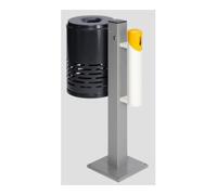 VAR VAR Collecteur de déchets/cendrier - combinaison AG 101 Corbeille à déchets anthracite - Corps jaune - Partie supérieure blanche 1,4 l/46 l Quantité:1