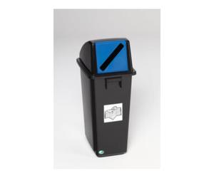 VAR VAR Collecteur de matériaux recyclables noir/Trappe d’ouverture bleue 58 l Quantité:1