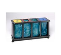 VAR VAR Station de collecte de matériaux recyclables "Tetris" 4 compartiments avec anneau de serrage argent antique Quantité:1