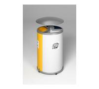 VAR VAR Station de tri 3 compartiments avec toit jaune bleu gris clair 90 l Quantité:1