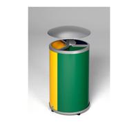 VAR VAR Station de tri 3 compartiments avec toit jaune bleu vert 90 l Quantité:1