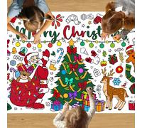 VARACL Christmas Coloring Tablecloth for Kids, DIY Crafts Christmas Coloring Table Cloth,Jumbo Xmas Giant Coloring Poster for Classroom Activities Birthday Party Decorations