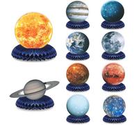 VARA corations de fête sur le thème de l'espace Planètes Système solaire Centrotable en nid d'abeille pour table - 10 pièces Galaxy Planètes Modèles Espace pour Espace Extérieur Fournitures