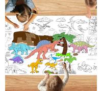 VARACL Dinosaur Coloring Natecloth pour Les Enfants, Bricolage Dinosaure Coloring Tip, Jumbo Dino Giant Coloring Affiche pour Les activités de Classe Fournitures de fête d'anniversaire (183x86cm)