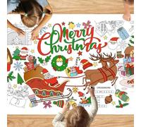 VARACL Poster Géant à Colorier de Noël, Nappe pour Enfants, Bannière Jumbo pour Fête, Activités et Jeux de Coloriage