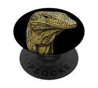 Varan Lézard Reptile Varan de Komodo Varan à Bandes Lézard PopSockets PopGrip Adhésif