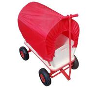 Chariot de transport en bois - VARAN - Wagon - Charge 150Kg - Roues gonflables - Bâche amovible