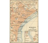 Varanasi Benares Map Journal: Vintage Map Notebook