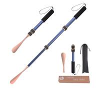 VARCOH Chausse Pied Long Metal, 43-77CM Le Chausse Pied télescopique long est facile à transporter lorsque vous sortez. Conception de Chausse Pied en or Bleu, à la mode et Durable