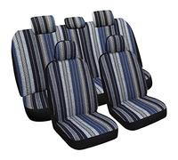 VarCozy Ensemble de Housses de siège Baja en Tissu tissé Multicolore, Avant et arrière, Rayures universelles, Respirantes, compatibles avec airbag, Voiture, Camion, Van, SUV