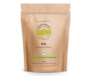 Varech bio en poudre fortement dosé - 200g - Iode naturel - Kelp - Conditionné en Allemagne - 100% végan - Sans agent de remplissage ni d'agent de séparation- Biotiva