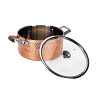 Vargen & Thor Cocotte en cuivre martelée avec couvercle Mjölner Miranda. 4 L