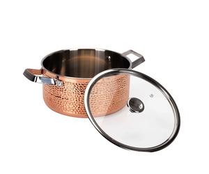 Vargen & Thor Cocotte en cuivre martelée avec couvercle Mjölner Miranda. 4 L