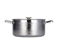 Vargen & Thor Cocotte martelée chromée avec couvercle Kroma Pixel. 4 L
