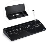 Varhomax Tableau blanc hebdomadaire en verre effaçable à sec, planificateur de liste de choses à faire, calendrier avec support de rangement, tableau mémo pour la maison et le bureau (noir)