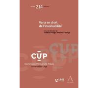 Varia en droit de l'insolvabilité - Florence George - Anthemis - broché - Essai