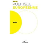 Varia - Politique Europeenne - L'harmattan - broché - Revue