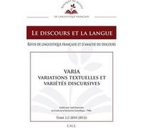 Varia, Variations textuelles et variétés discursives Laurence Rosier (Direction), Collectif (Auteur)