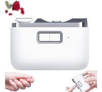 Variable Speed Electric Toenail Clipper,2 in 1 Electric Polishing Automatic Nail Clippers,with Lighting Function Electric Toenail Clippers Electric Nail Clipper for Children, Adults,Elderly (White-A)