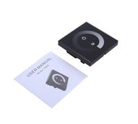Variateur de lumière à panneau tactile monochrome, interrupteur mural, contrôleur pour bande lumineuse LED DC 12 V - 24 V, réglage de la luminosité sur un seul canal pour bandes LE (Noire)