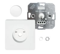 Variateur de Lumiere Led 5-300 W 100-240 V, Panneau de Variation Rotatif Intégré, Variateur SCR pour l'éclairage Commercial, Résidentiel et Paysager Extérieur, Panneau Blanc