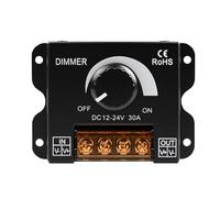 Variateur de lumiere led DC12V-24V 30A interrupteur variateur Contrôleur de gradation PWM avec bouton de réglage de la luminosité LED Convient aux bandes lumineuses LED