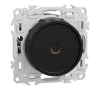 Variateur de lumière universel - 2 ou 3 fils - rotatif - Odace - S940519 - Schneider - Noir onyx