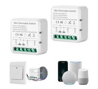 Variateur De Lumiere Zigbee 3.0, Interrupteur Variateur de Lumière, Variateur Led Dimmable Compatible avec Alexa, Taya,Smart Life, Fil neutre requis, Commutateurs intégrés,100-240V