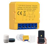 Variateur d'intensité 1 voie, variateur Wi-Fi intelligent, commande vocale/minuterie, pas de conducteur neutre nécessaire, contrôleur Wi-Fi pour bandes LED, compatible avec Alexa & Google Home