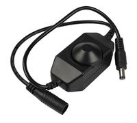 Variateur d'intensité à LED pour 12 V 24 V CC 2 A avec connecteur coaxial Variation en continu et interrupteur double fonction (noir)