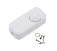 Variateur d'intensité avec bouton rotatif intégré et marche/arrêt pour circuits 220-240 V AC, pas de fil neutre nécessaire pour l'installation (blanc)