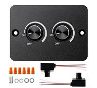 Variateur d'intensité double LED CC 12 V avec fonction mémoire de charge rapide USB, variateur d'intensité en aluminium pour lumières LED, bouton rotatif noir, plage de luminosité de 1 à 100 % pour