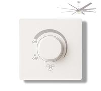 Variateur D'intensité en Continu pour Ventilateur | Interrupteur Mural 86 Type, 220V 10A Contrôleur de Commutateur de Vitesse (Blanc)