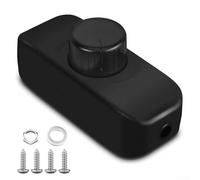 Variateur d'intensité LED 220 V 240 V avec poussoir marche/arrêt rotatif pour une luminosité réglable des luminaires LED, halogènes et à incandescence (noir)