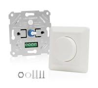 Variateur d'intensité LED 230 V avec bouton rotatif, variateur universel pour ampoules LED à intensité variable, 5-200 W, interrupteur encastré, variateur rotatif à intensité variable, blanc, pour