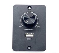 Variateur d'intensité LED DC 12 V 24 V avec gradation PWM et fonction de charge rapide USB, contrôle de la luminosité à partir de 0 à 100 %, fonctionnement silencieux pour feux de camping-car et