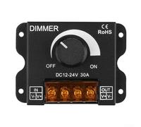 Variateur d'intensité LED en aluminium avec bouton rotatif, conçu pour les bandes LED à canal unique, compatible avec les systèmes 12 V et 24 V