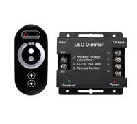 Variateur d'intensité LED sans fil 12-24 V DC 18 A Max Panneau de commande tactile RF Télécommande unique canal lumineux contrôleur pour chambre à coucher