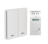 Variateur d'intensité LED sans fil cinétique avec télécommande pour lampes LED/halogènes/incandescentes à intensité variable, ignifuge et étanche IP65 [Classe énergétique A+++]